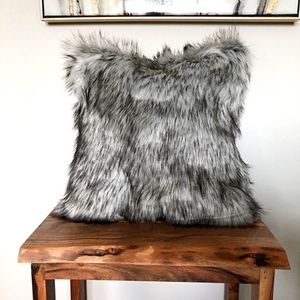 Gray Fur Pillow